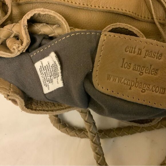 Cut N' Paste Women Gray Leather Drawstring braided fringes strap bag - Picture 9 of 10